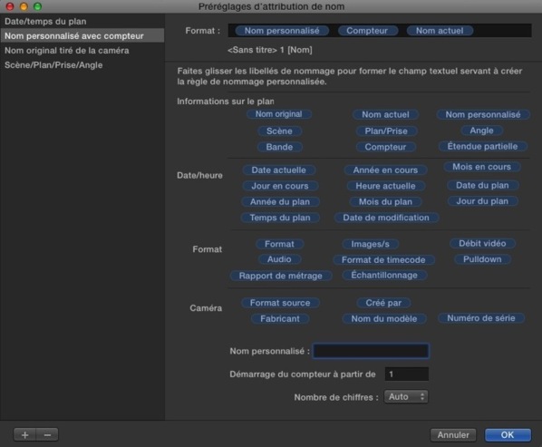FCPX : renommer les clips par lot