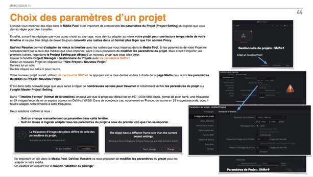 Les paramètres d'un projet