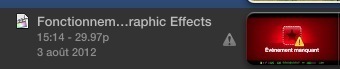 FCPX : Les icônes sur les projets
