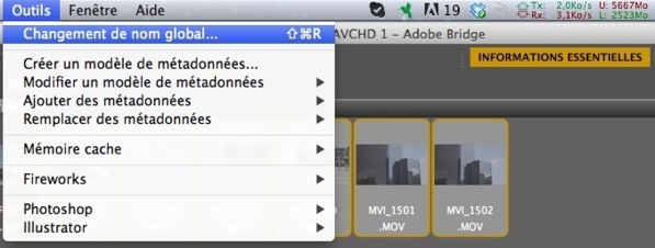 Renommer les médias avec Bridge CS6 Renommer les médias avec Bridge CS6