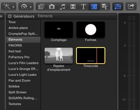 FCPX : Générateur de Timecode source gratuit