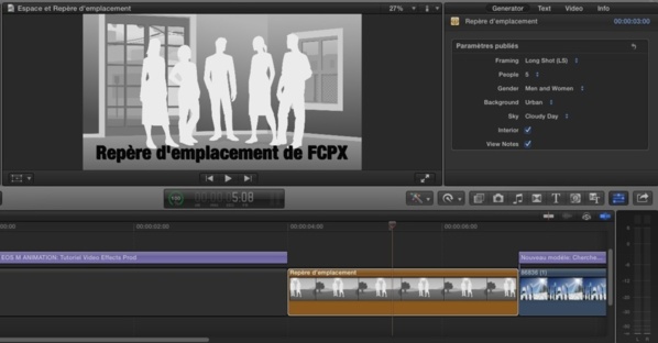 FCPX : Insérer des Espaces ou Repères d'emplacement