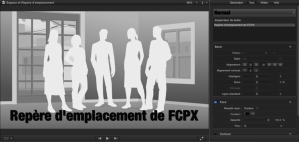 FCPX : Insérer des Espaces ou Repères d'emplacement