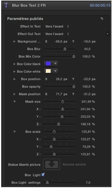 Template : Animation reflet flou de texte