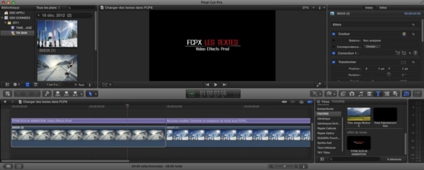 FCPX : Rechercher et Remplacer du texte