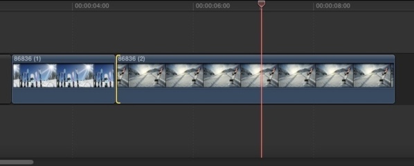 Utilisation d'extend sous FCPX : Shift+X