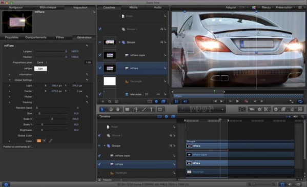 Motion 5 : mflare le plugin des lumières sous FCPX.