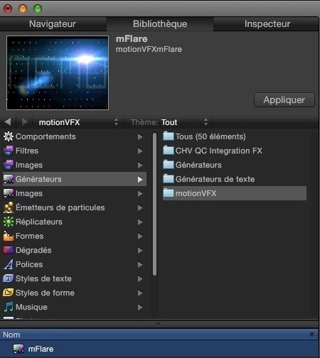 Motion 5 : mflare le plugin des lumières sous FCPX.