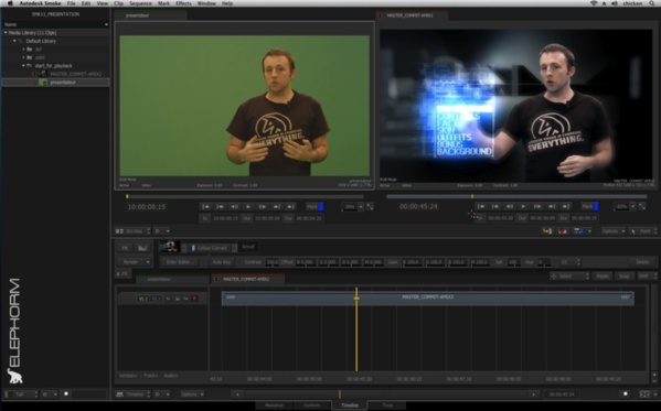 Réalisation d'un chroma key sous SMoke 2013.