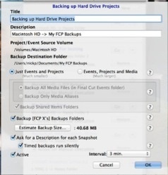 Gestion des sauvegardes de Backup for FCP.