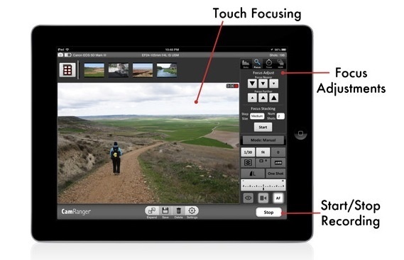 CamRanger : Ipad / Iphone controleur wifi pour DSLRs Canon ou Nikon