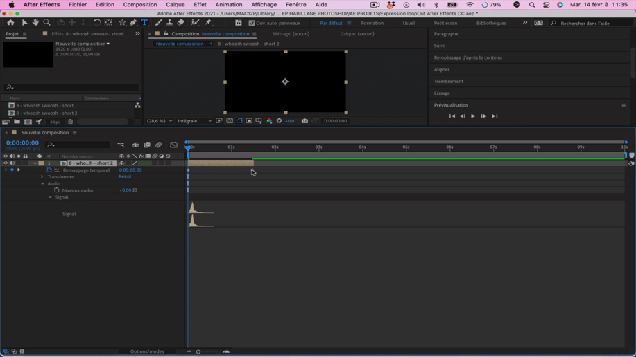 After Effects : Utiliser l'expression loopOut pour réaliser une boucle