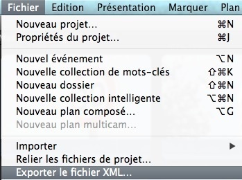 Exporter un fichier XML.