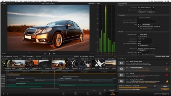 Nouvelle page Deliver DaVinci Resolve 10.