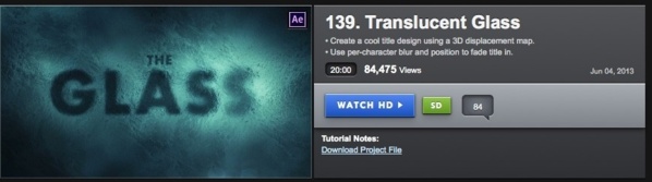 After Effects : tutoriel "The Glass" par Andrew Kramer