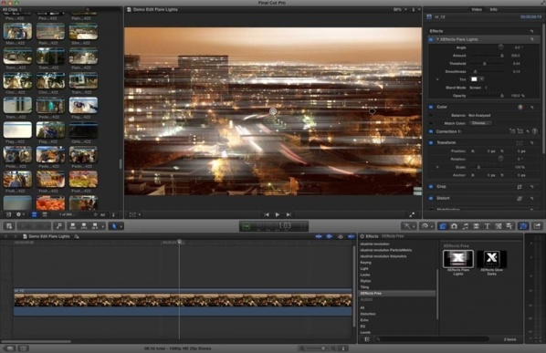 XEffects Flare lights gratuit pour FCPX.