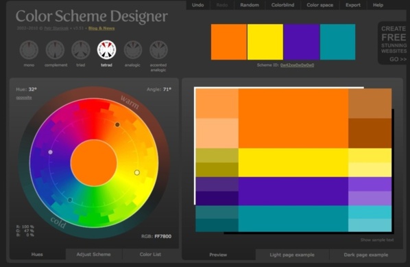 Site Web : Color Scheme Design...