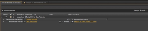 File de rendu sous After Effects CC