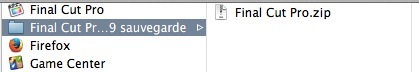 Backup d'une version de FCPX 10.0.9