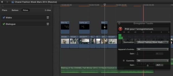 Utilisé un Zoom H4n ou H6 pour enregistrer directement dans FCPX