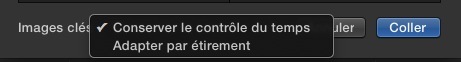 Gestion des images clés d'une source lors de la copie des attributs sur un autre plan.