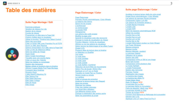 DaVinci Resolve 18 : PDF de formation en français