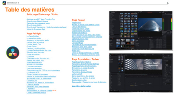 DaVinci Resolve 18 : PDF de formation en français