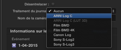 LUTs intégrées dans FCPX 10.1.4