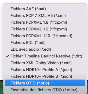 DaVinci Resolve 18.5 : Nouveau format d'exportation OTIO /OTIOZ