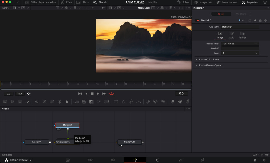 DaVinci Resolve : Créer une transition avec Anim Curve