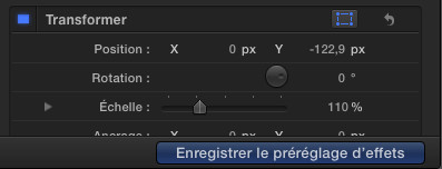 FCPX 10.2 : Sauvegarder les presets d'effets