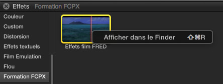 FCPX 10.2 : Sauvegarder les presets d'effets