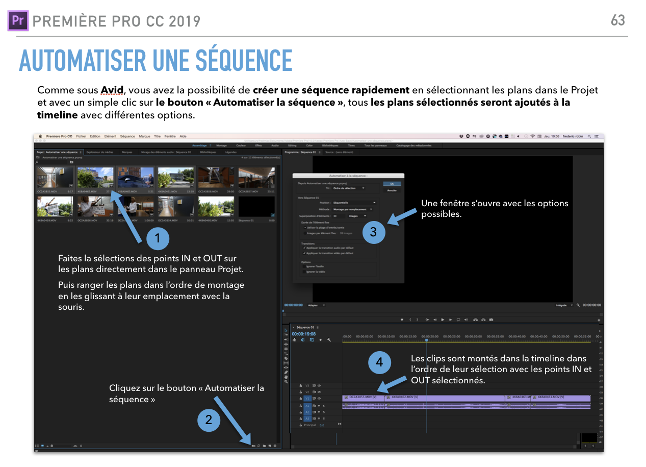 Automatiser une séquence sous Première Pro CC 2017