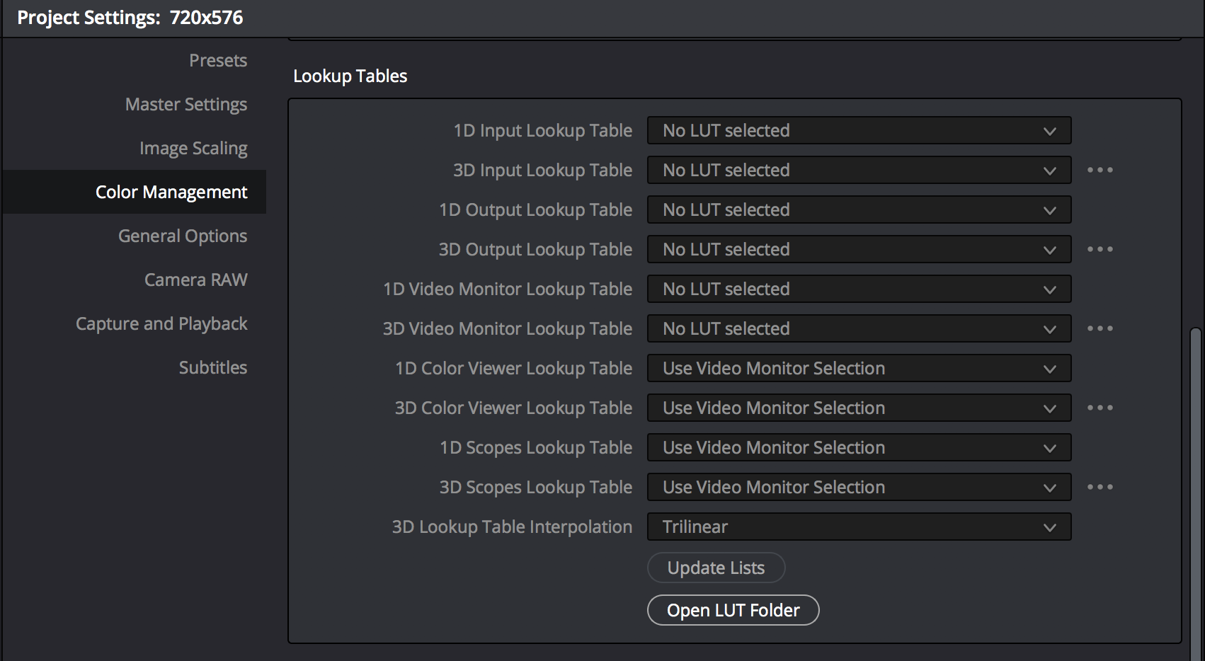 Importer des LUTs DaVinci Resolve 15.