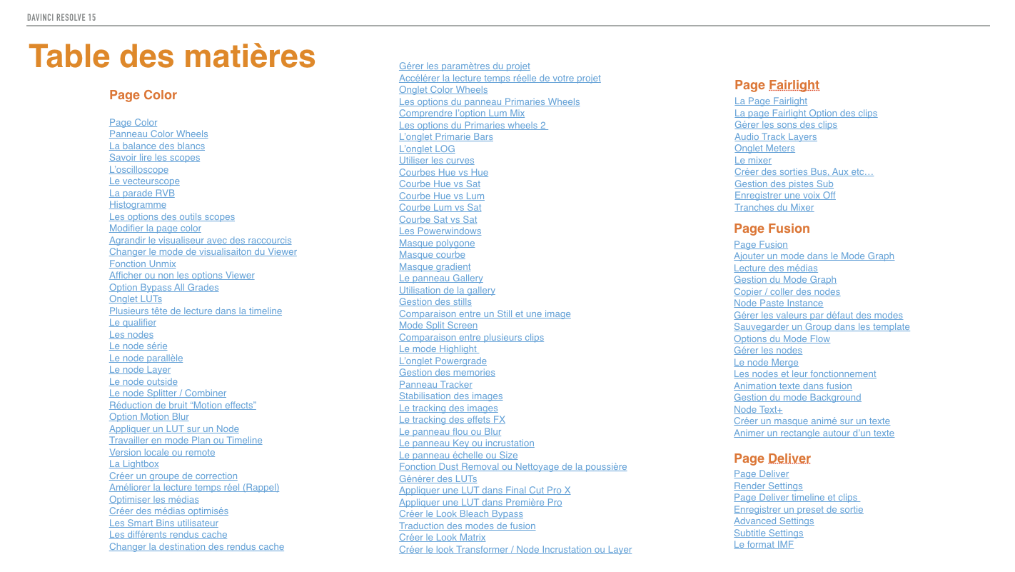 PDF de formation DaVinci Resolve 15