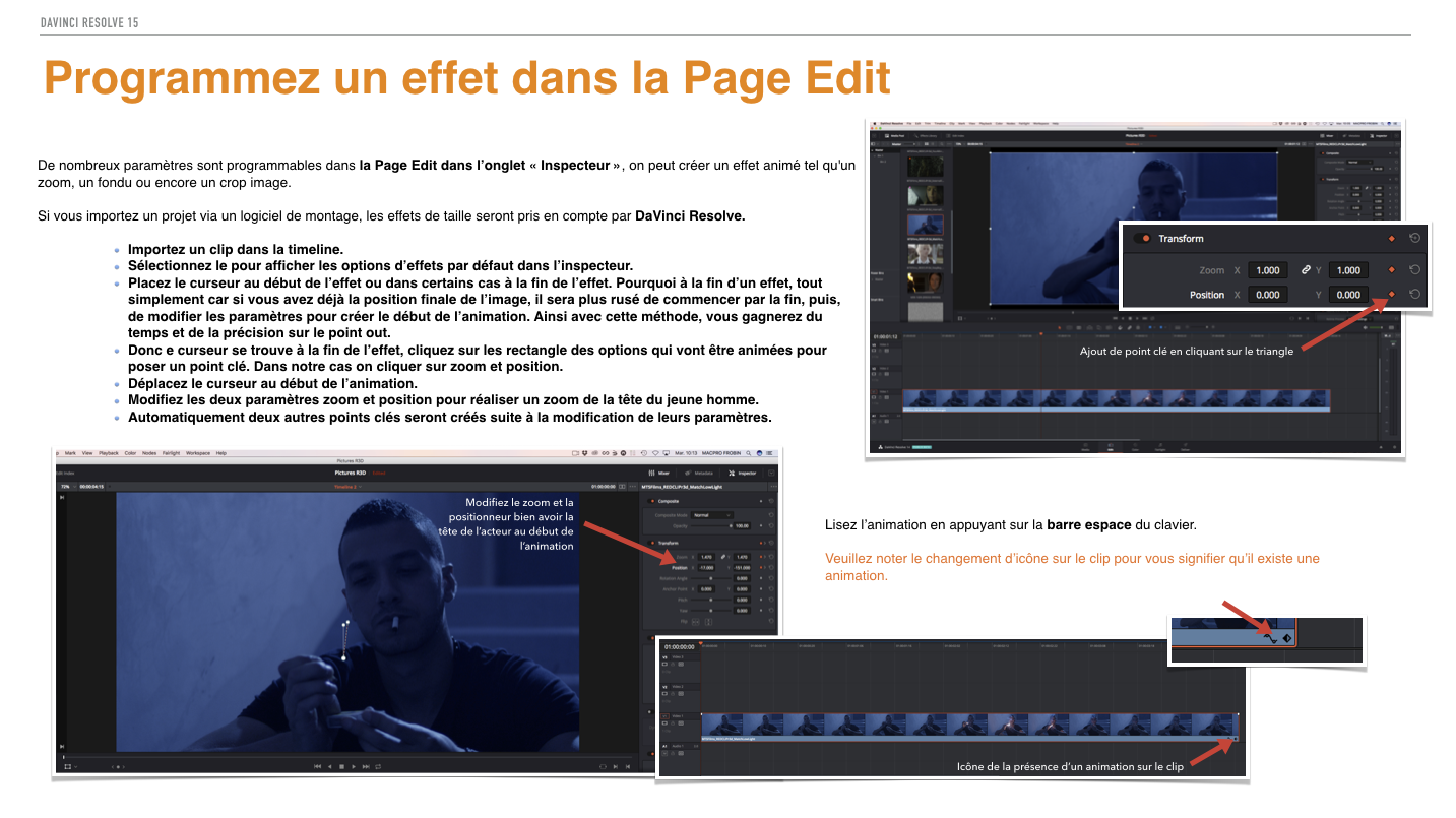 PDF de formation DaVinci Resolve 15