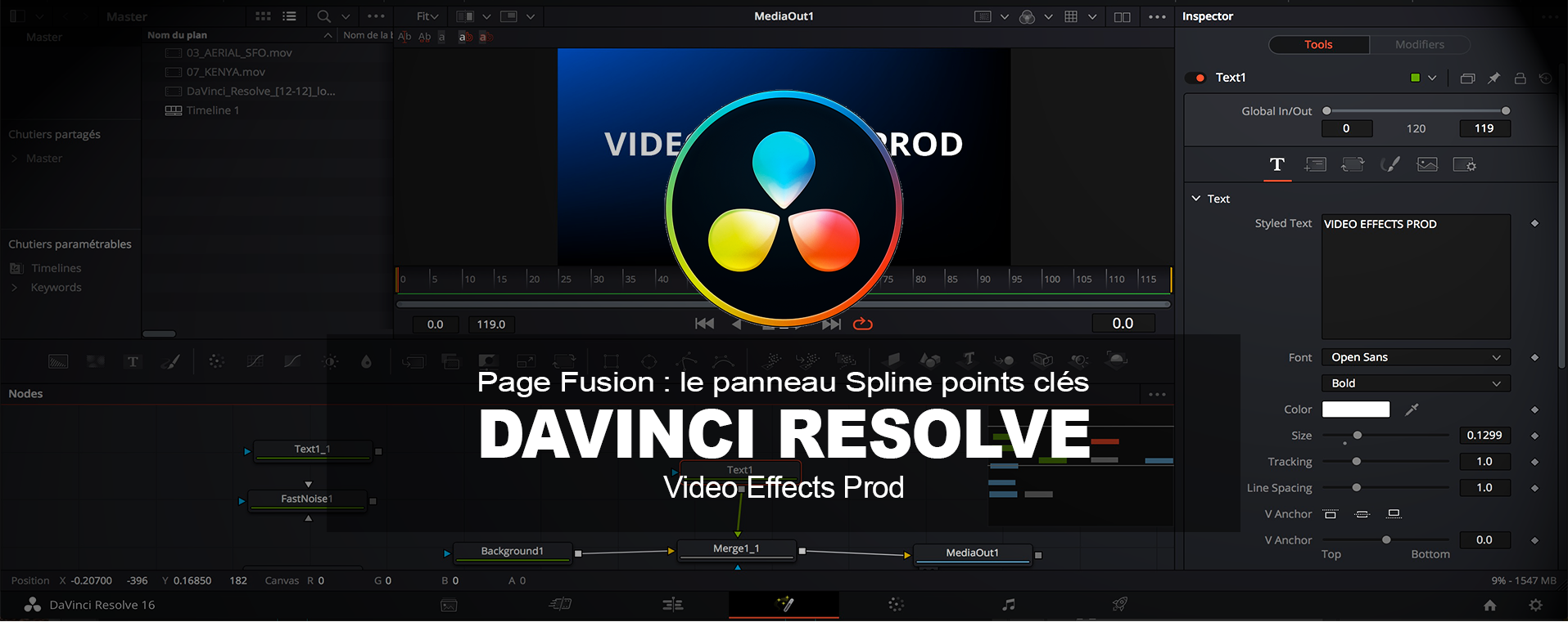 DaVinci Resolve : L'éditeur de points clés Spline