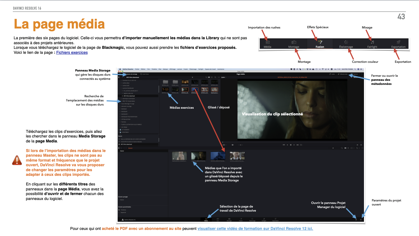 DaVinci Resolve : PDF de formation version 16.3