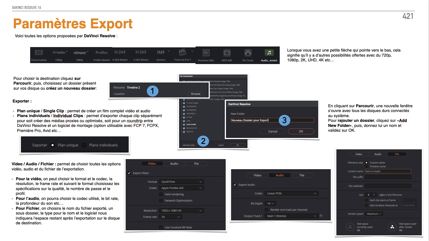 DaVinci Resolve : PDF de formation version 16.3