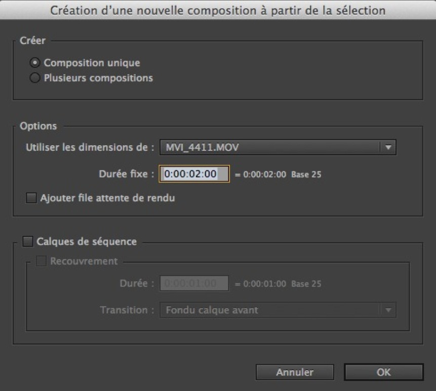 After Effects CC : Créer une composition