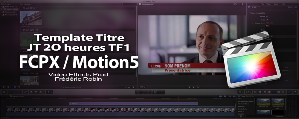 FCPX / Motion 5 : template "Titre habillage TF1 le JT de 20 heures".