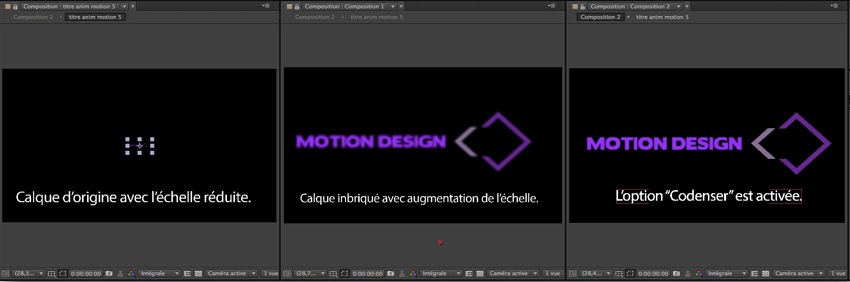 After Effects : les options de la fenêtre montage