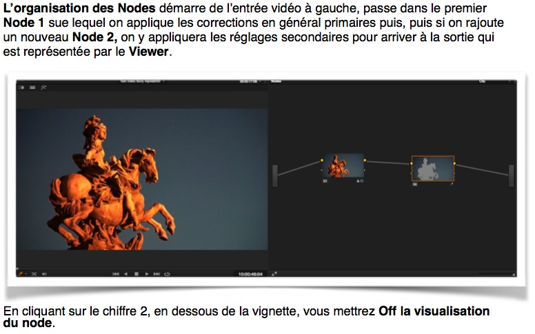 Affichage des Nodes sous DaVinci Resolve 11.