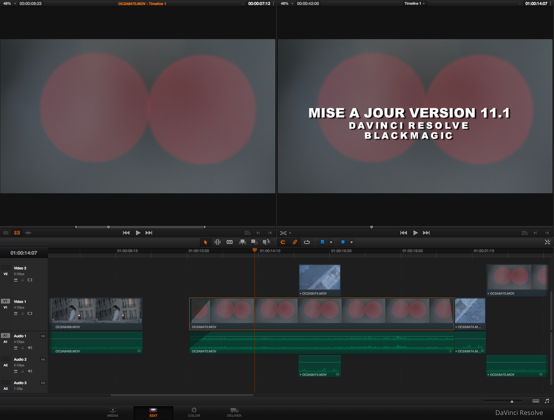 DaVinci Resolve : mise à jour du logiciel en 11.1