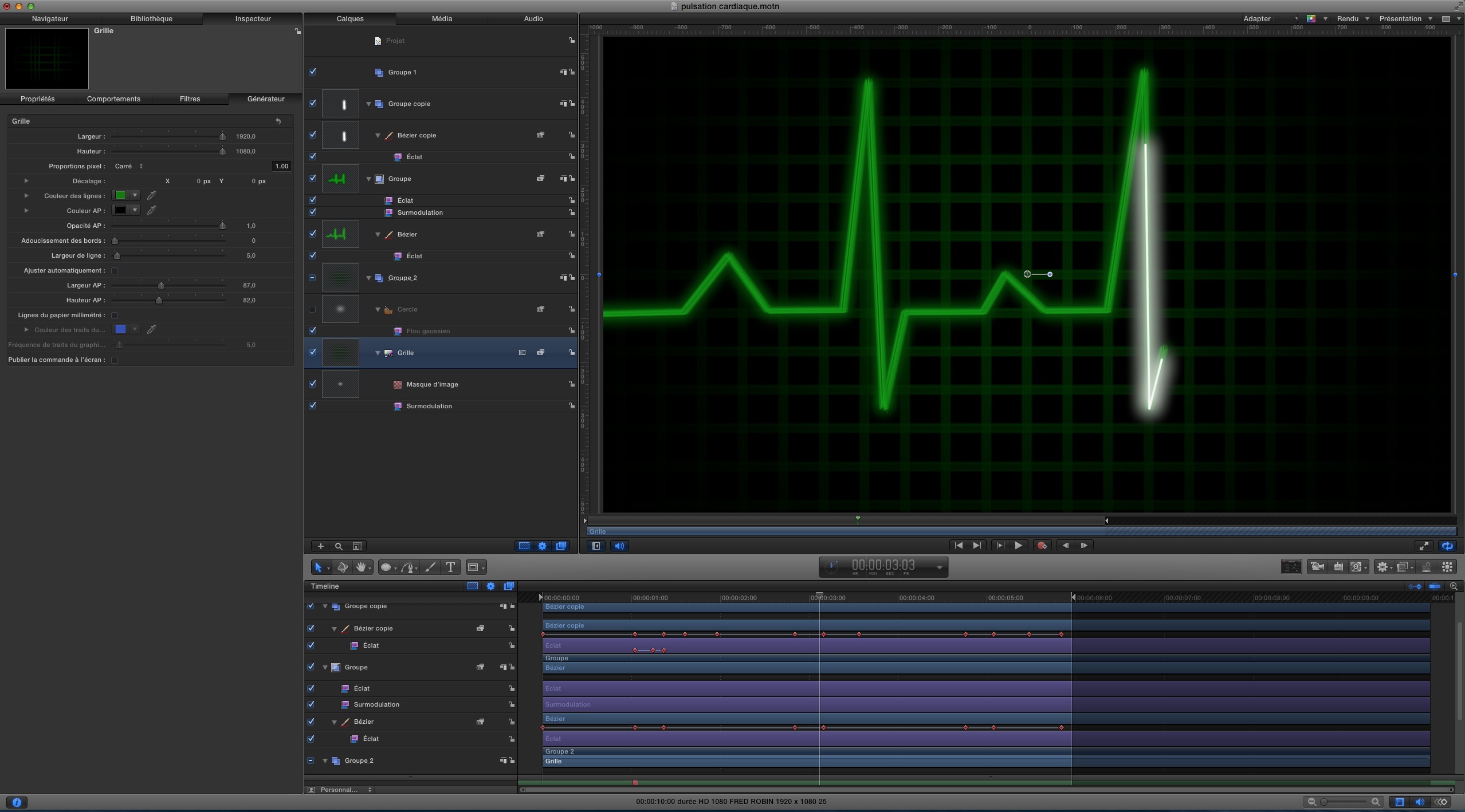 Animation électrocardiogramme sous Motion 5