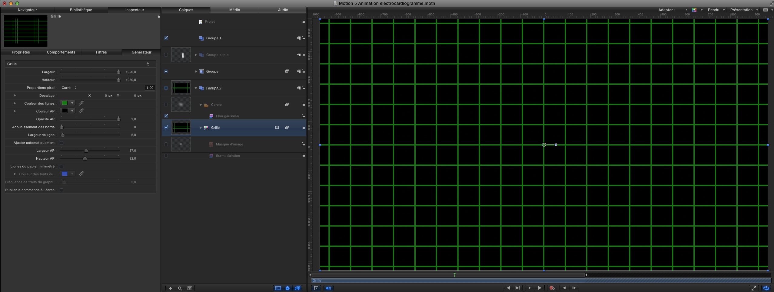 Générateur "Grille" de Motion 5