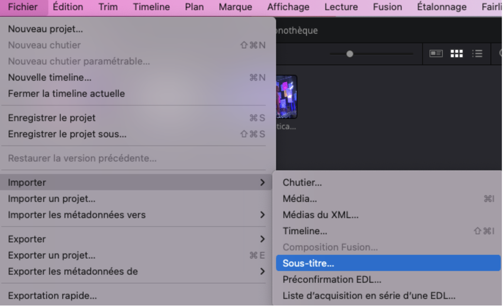 DaVinci Resolve : la gestion des sous-titres