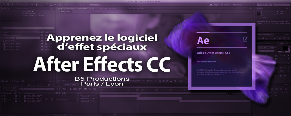 Formez vous à AFter Effects avec B5 Productions.