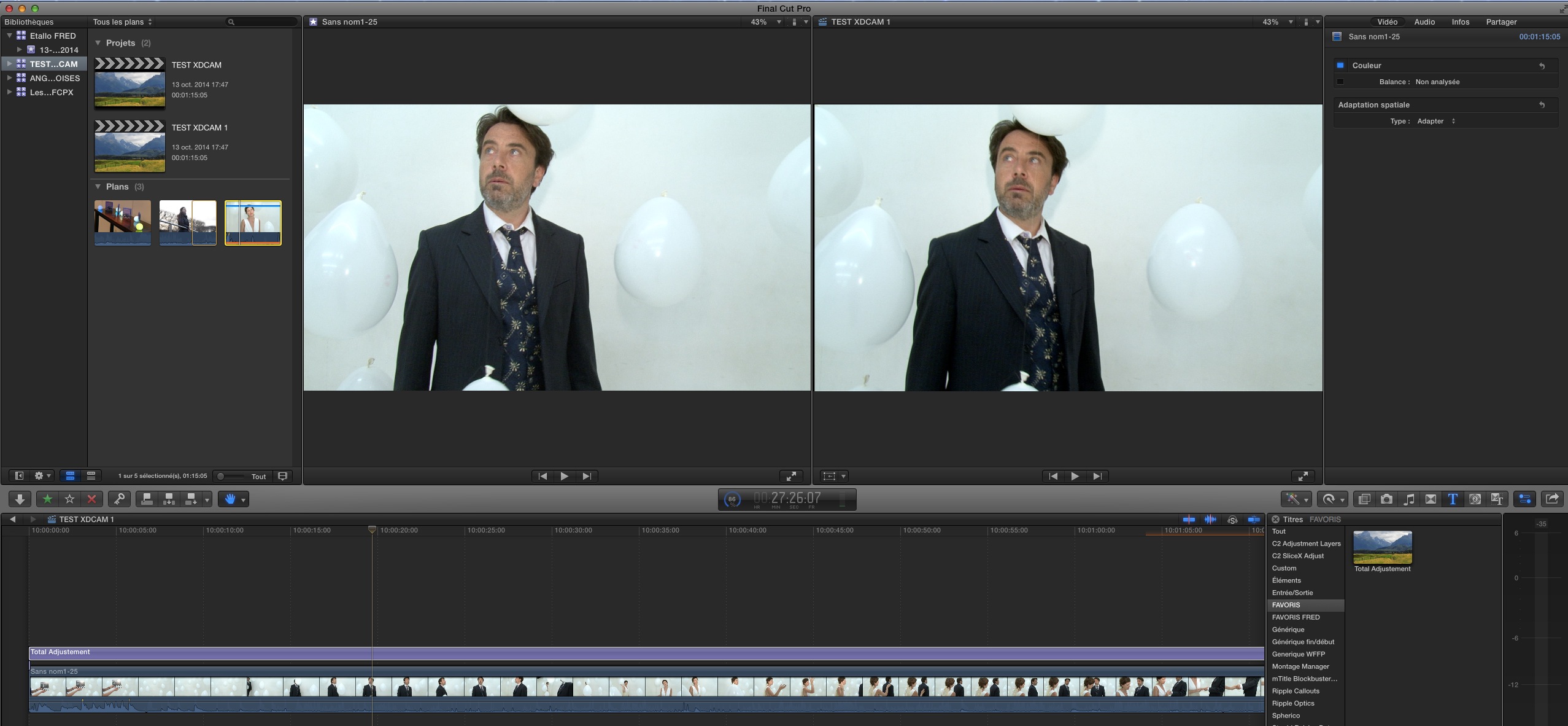 Calque d'effet ou Total Adjustement sous FCPX 10.1.3
