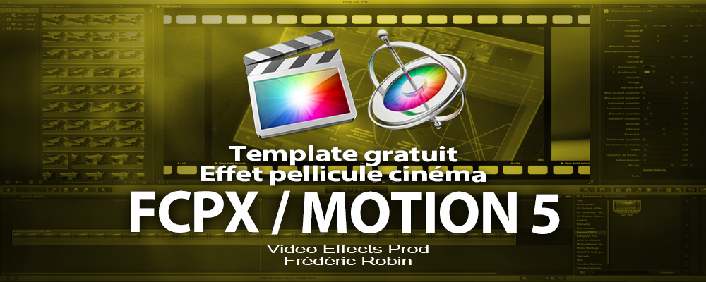 Free template FCPX / MOTION 5 : effet cinéma perforations pellicule.